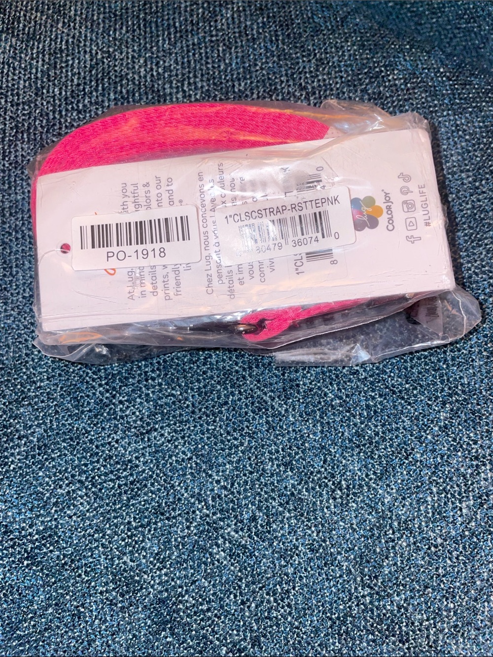 NWT- Lug 1” Classic Strap Rosette Pink